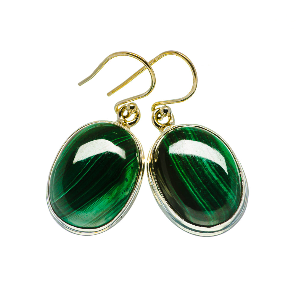 Malachite Earrings handcrafted by Anasilvercos - EARR403627