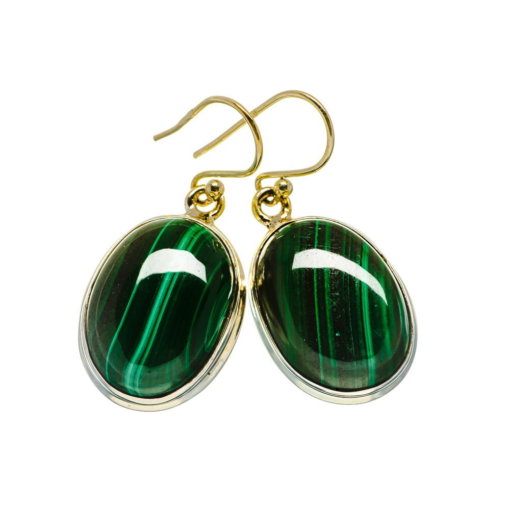 Malachite Earrings handcrafted by Anasilvercos - EARR403706