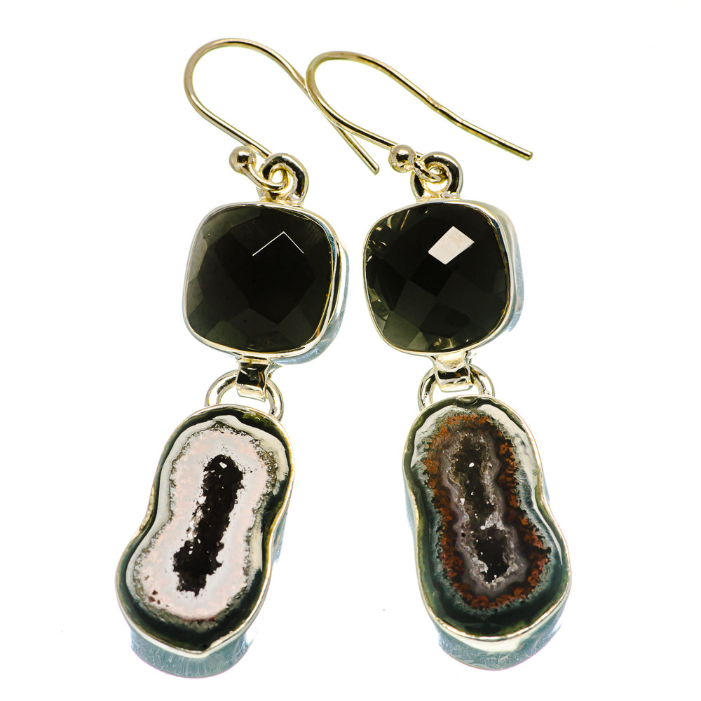 Coconut Geode Druzy Earrings handcrafted by Anasilvercos - EARR404898