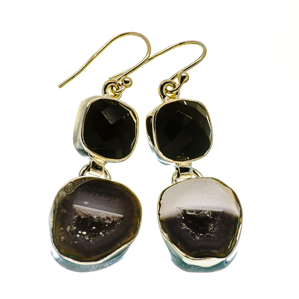 Coconut Geode Druzy Earrings handcrafted by Anasilvercos - EARR405303