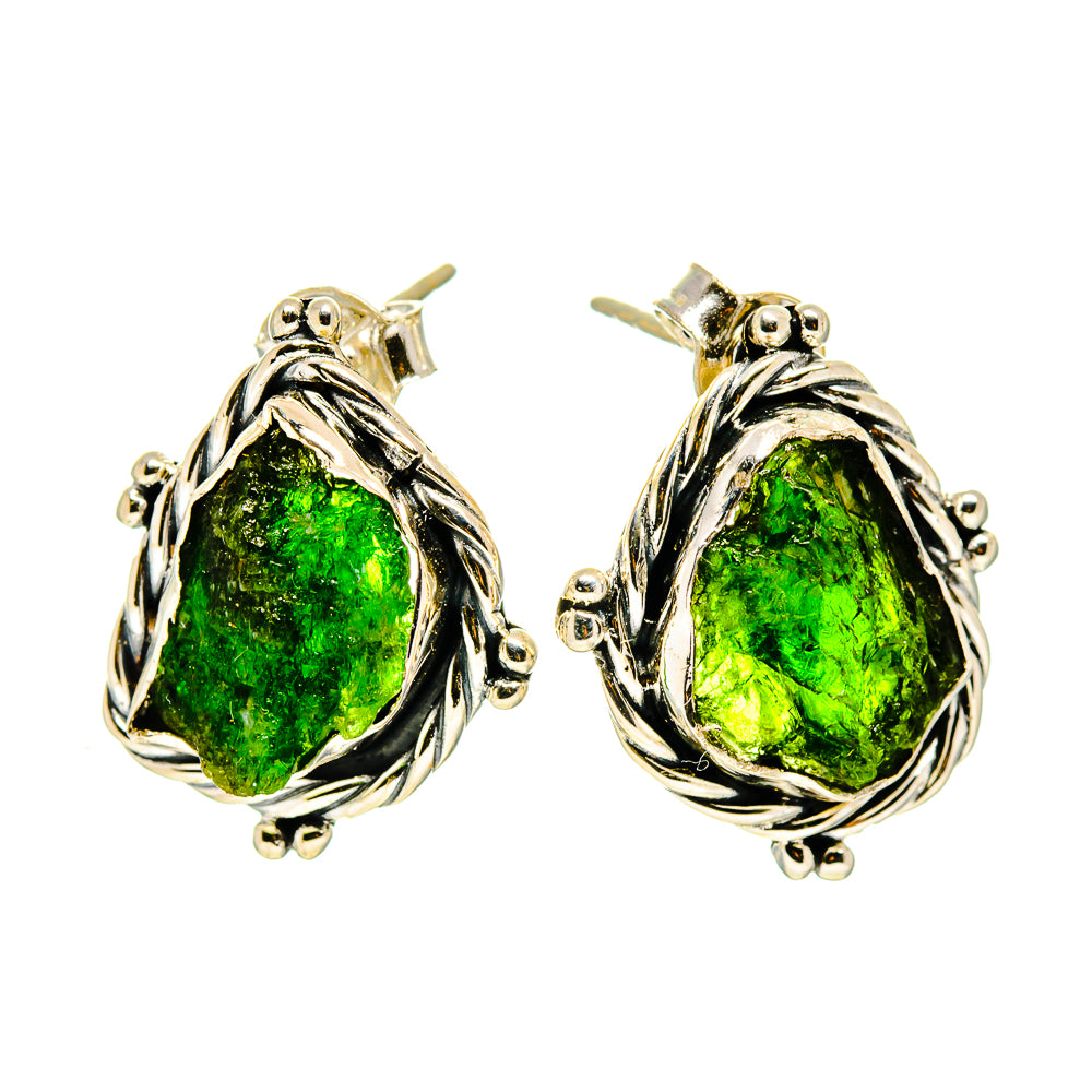 Chrome Diopside Earrings handcrafted by Anasilvercos - EARR407196