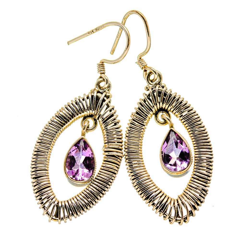 Amethyst Earrings handcrafted by Anasilvercos - EARR409315