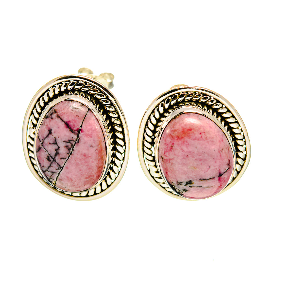 Rhodonite Earrings handcrafted by Anasilvercos - EARR409549