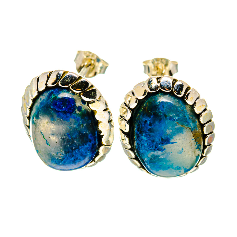 Chryscolla In Quartz Earrings handcrafted by Anasilvercos - EARR409795