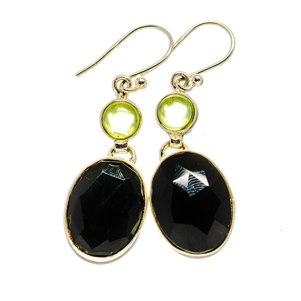 Black Onyx, Peridot Earrings handcrafted by Anasilvercos - EARR409802