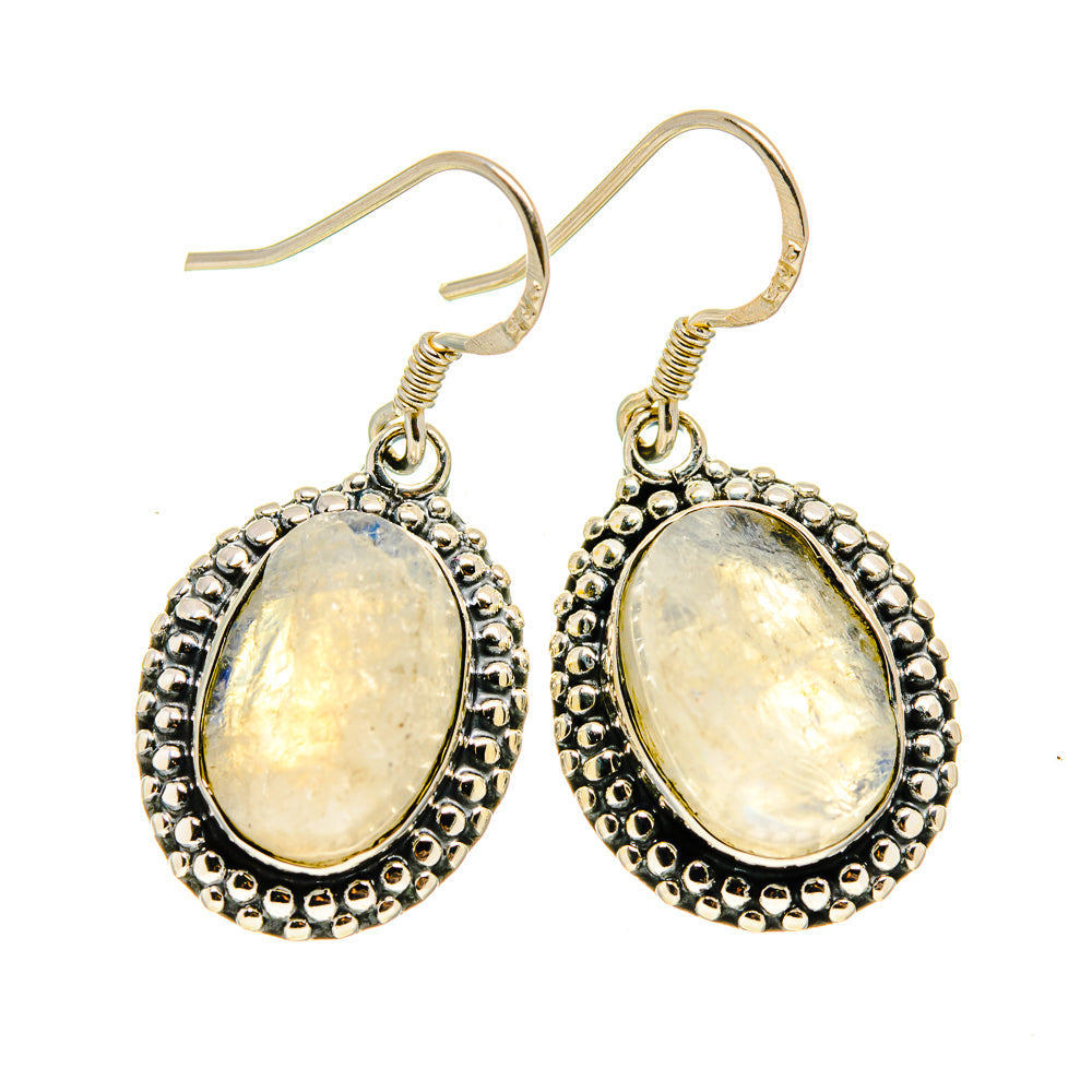 Rainbow Moonstone Earrings handcrafted by Anasilvercos - EARR409989