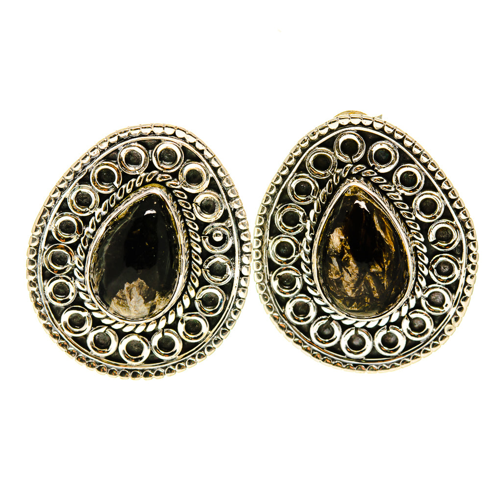 Golden Seraphinite Earrings handcrafted by Anasilvercos - EARR410098