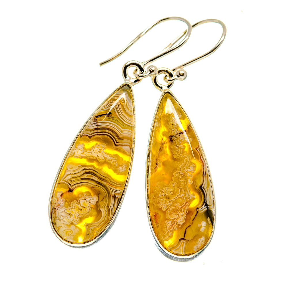 Laguna Lace Agate Earrings handcrafted by Anasilvercos - EARR410114
