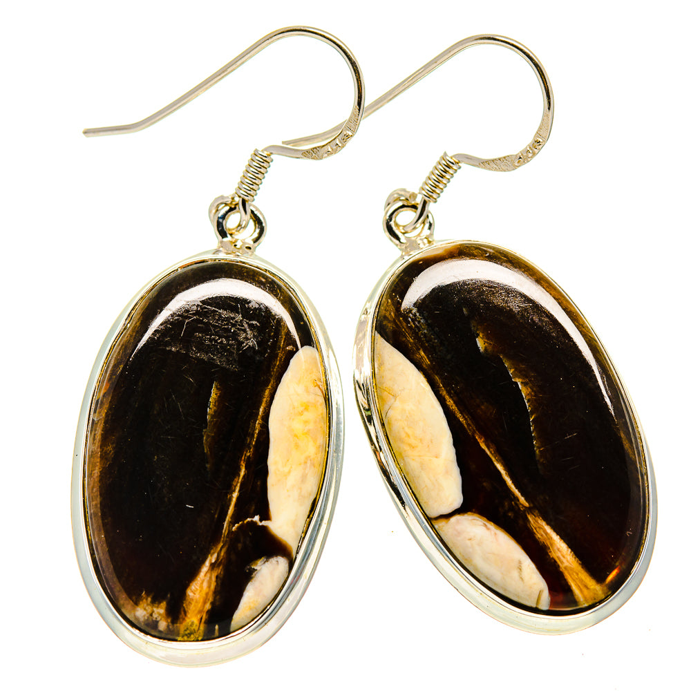 Peanut Wood Jasper Earrings handcrafted by Anasilvercos - EARR410378