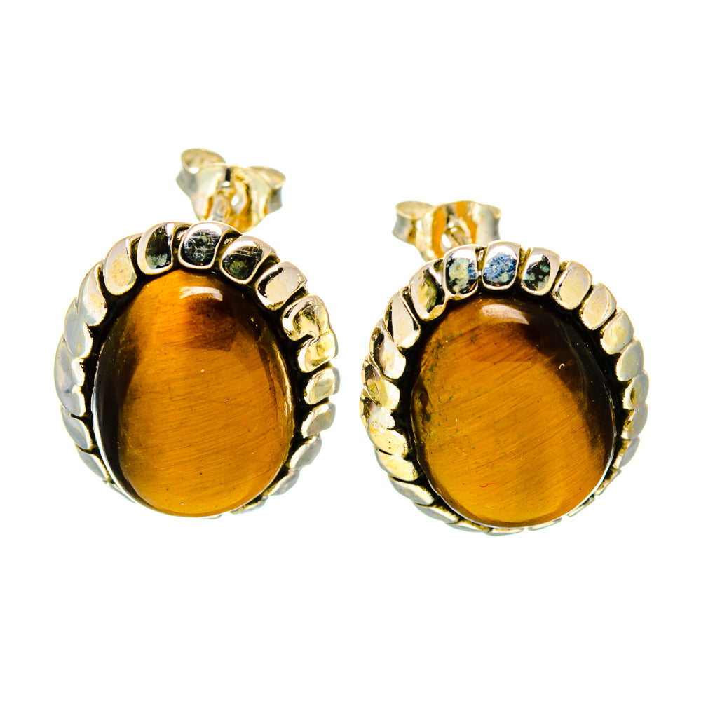 Tiger Eye Earrings handcrafted by Anasilvercos - EARR410383