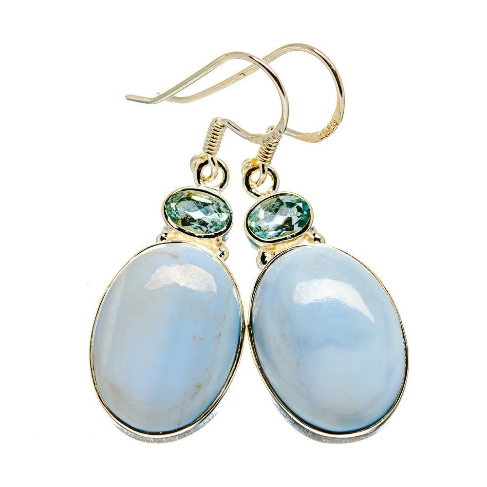 Blue Lace Agate Earrings handcrafted by Anasilvercos - EARR410509