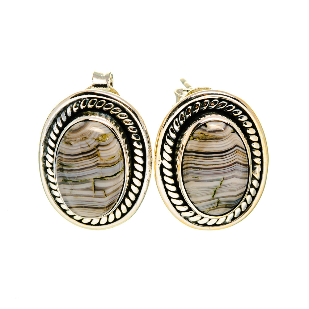 Laguna Lace Agate Earrings handcrafted by Anasilvercos - EARR410631