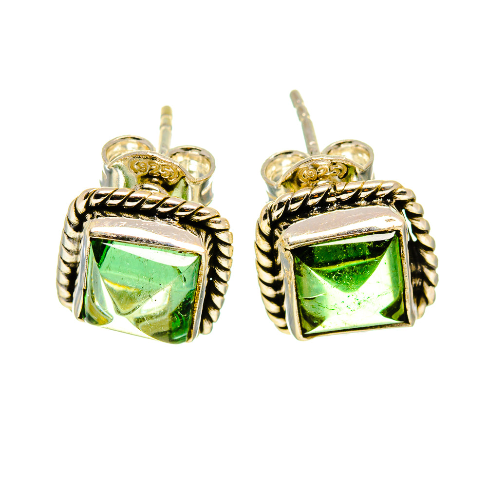 Green Tourmaline Earrings handcrafted by Anasilvercos - EARR410726