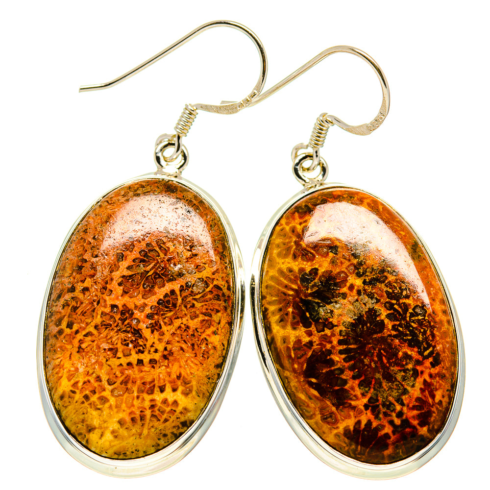 Fossil Coral Earrings handcrafted by Anasilvercos - EARR410865