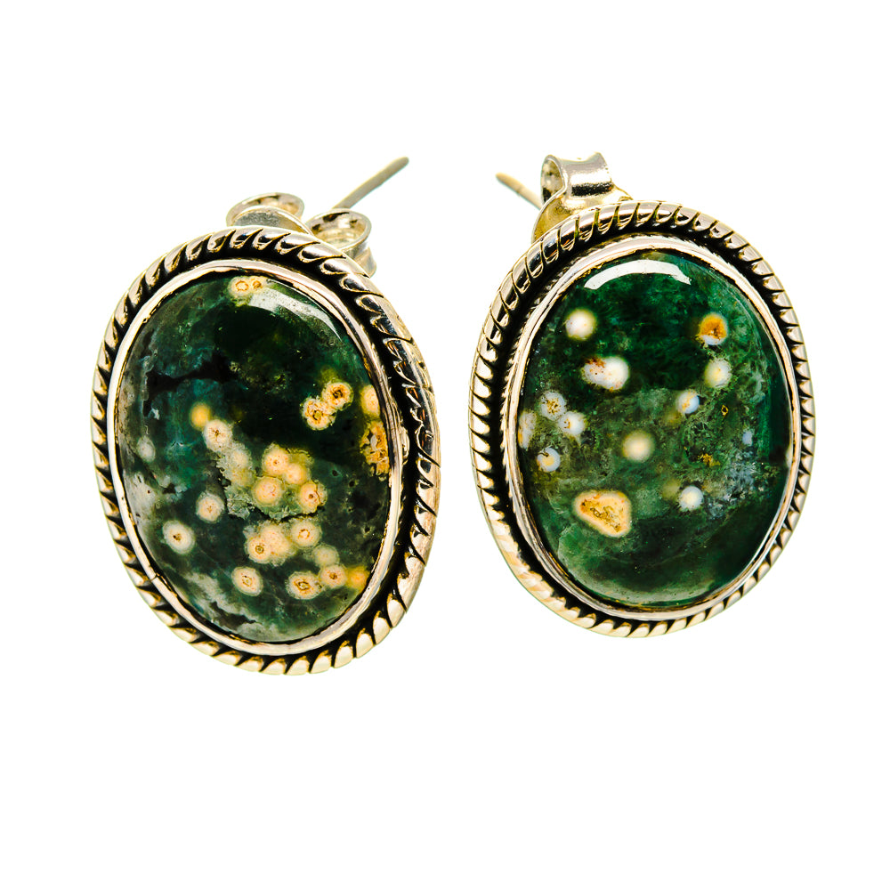 Ocean Jasper Earrings handcrafted by Anasilvercos - EARR410983