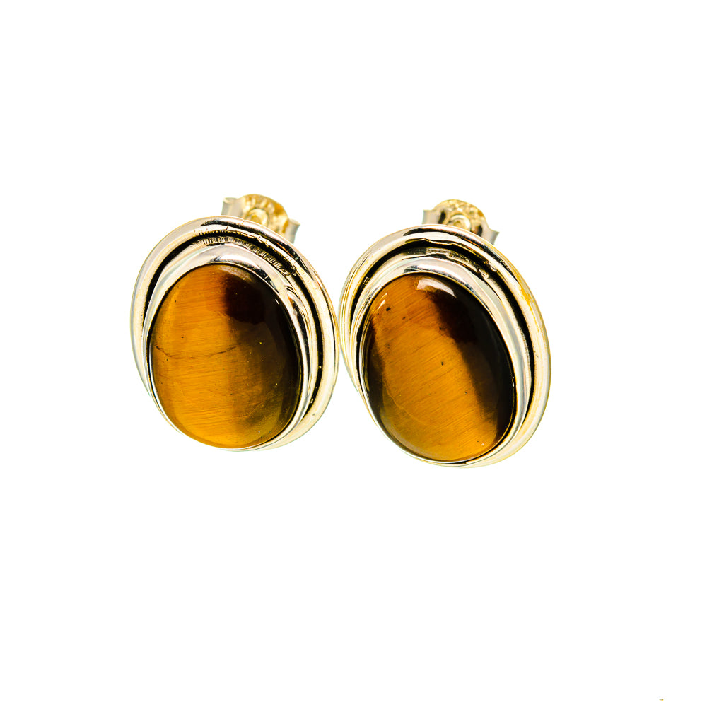 Tiger Eye Earrings handcrafted by Anasilvercos - EARR411035