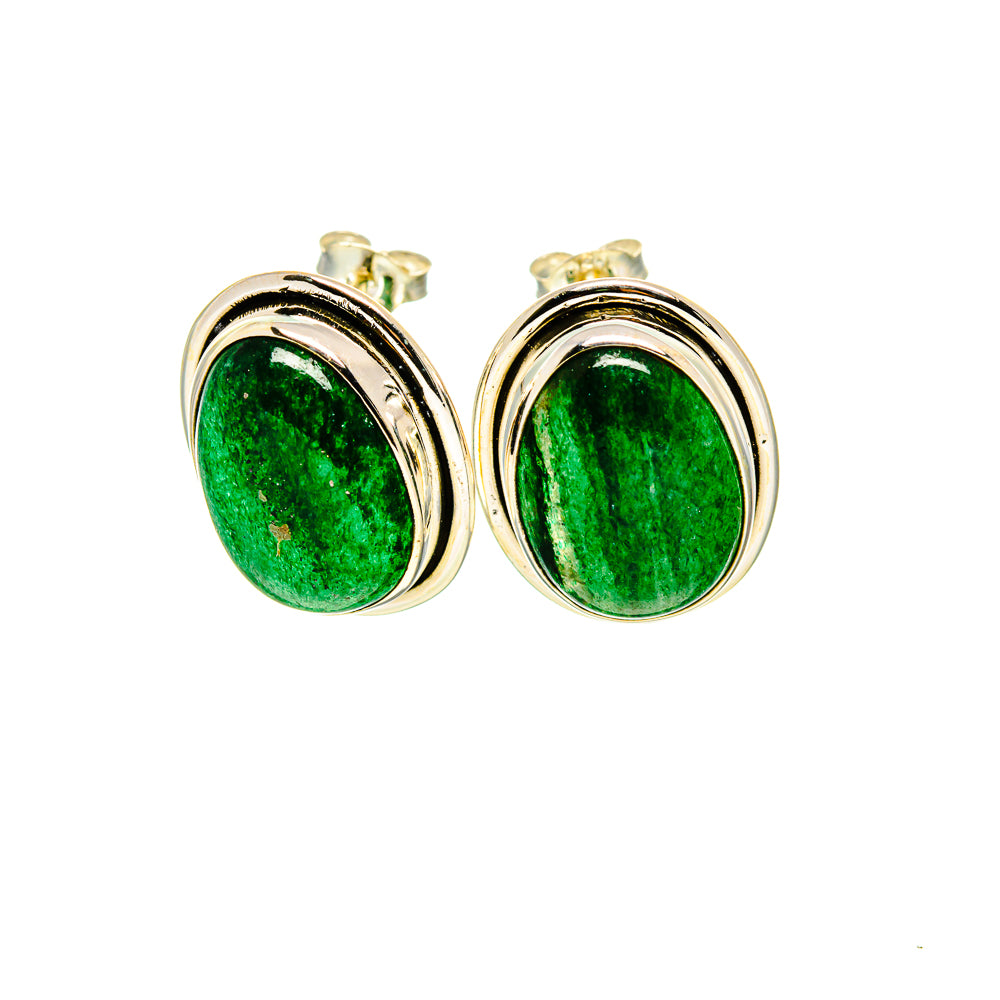 Green Aventurine Earrings handcrafted by Anasilvercos - EARR411043