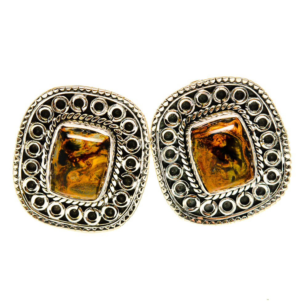 Golden Pietersite Pendants handcrafted by Anasilvercos - EARR411046