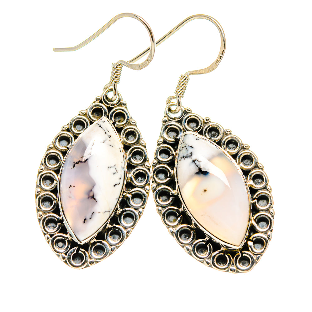 Dendritic Opal Earrings handcrafted by Anasilvercos - EARR411115