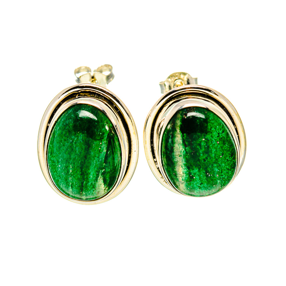 Green Aventurine Earrings handcrafted by Anasilvercos - EARR411131