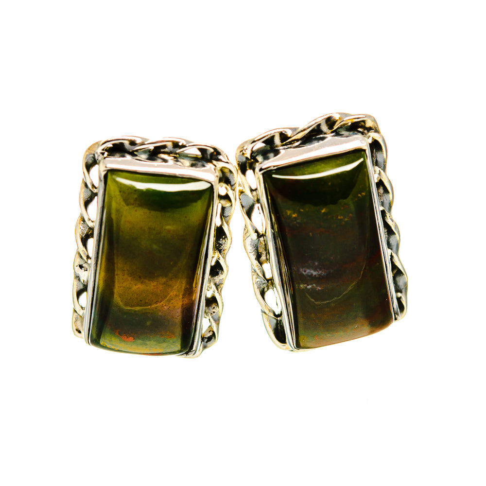Bloodstone Earrings handcrafted by Anasilvercos - EARR411135