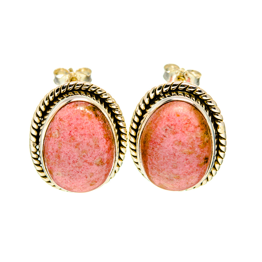 Rhodonite Earrings handcrafted by Anasilvercos - EARR411138