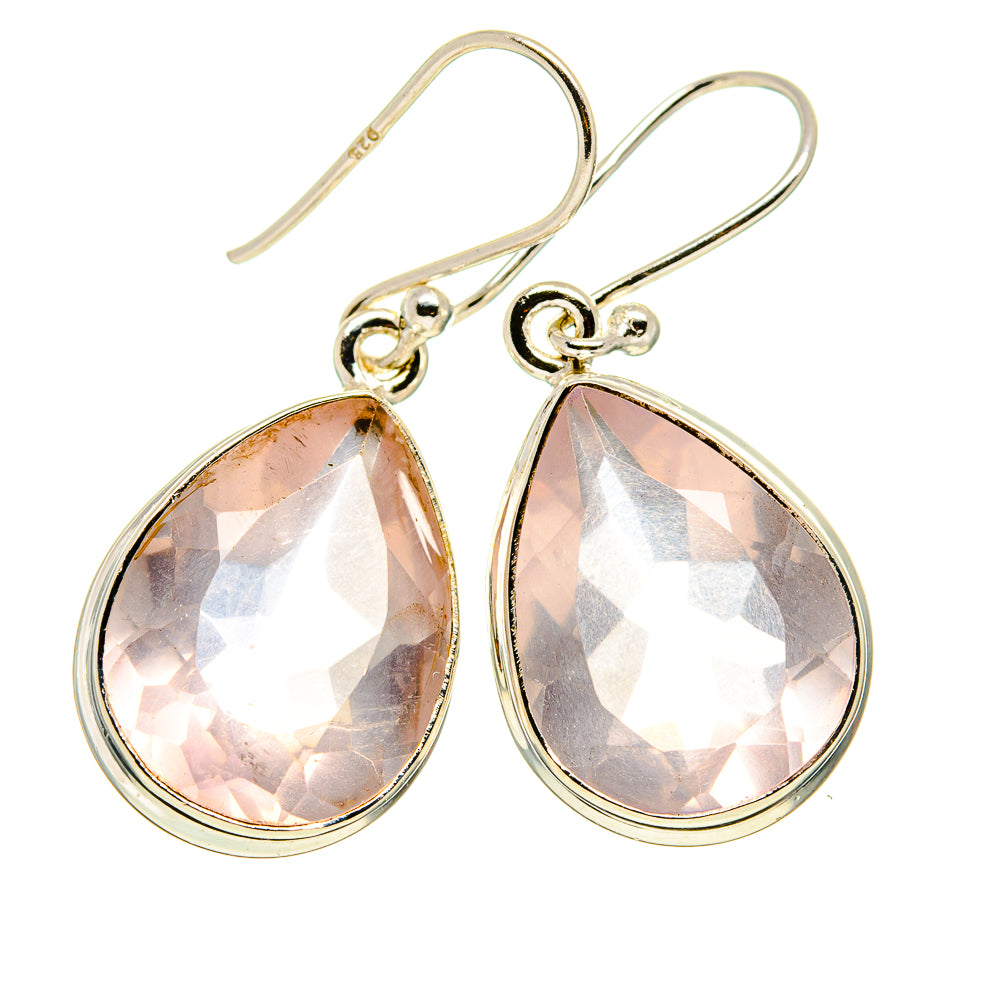 Rose Quartz Earrings handcrafted by Anasilvercos - EARR411170