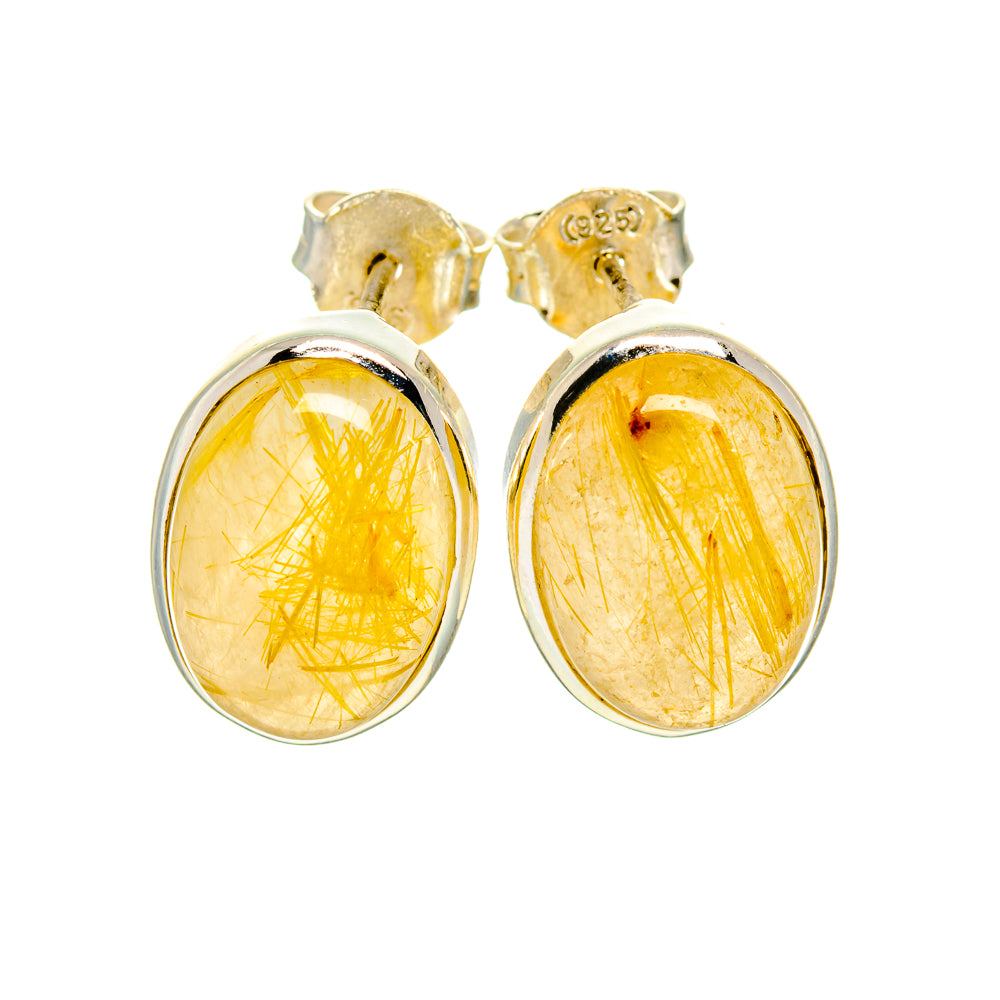 Rutilated Quartz Earrings handcrafted by Anasilvercos - EARR411183