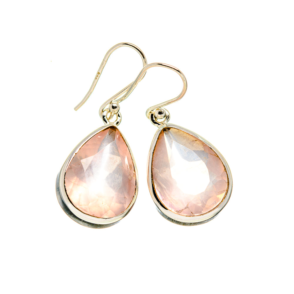 Rose Quartz Earrings handcrafted by Anasilvercos - EARR411211