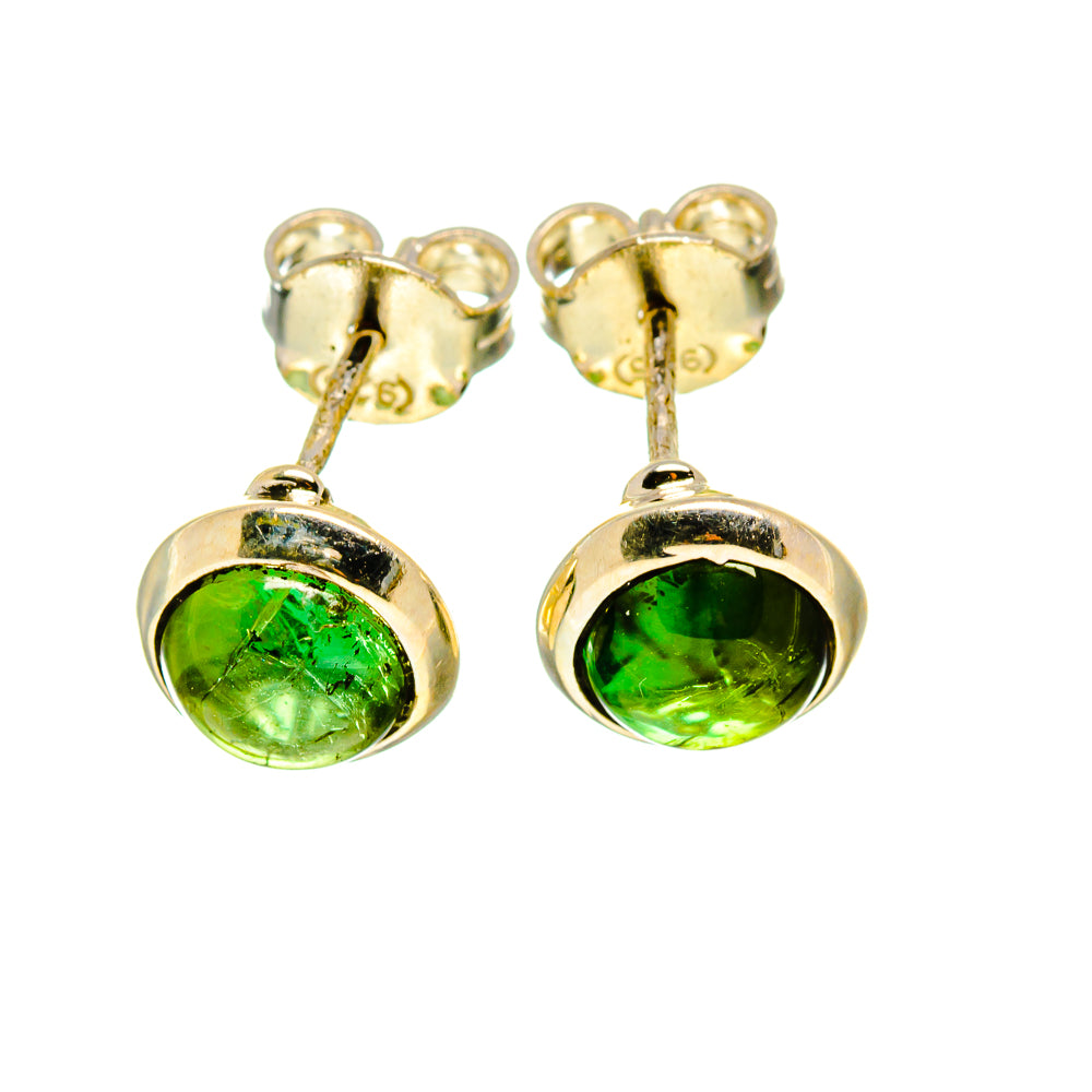 Green Tourmaline Earrings handcrafted by Anasilvercos - EARR411229