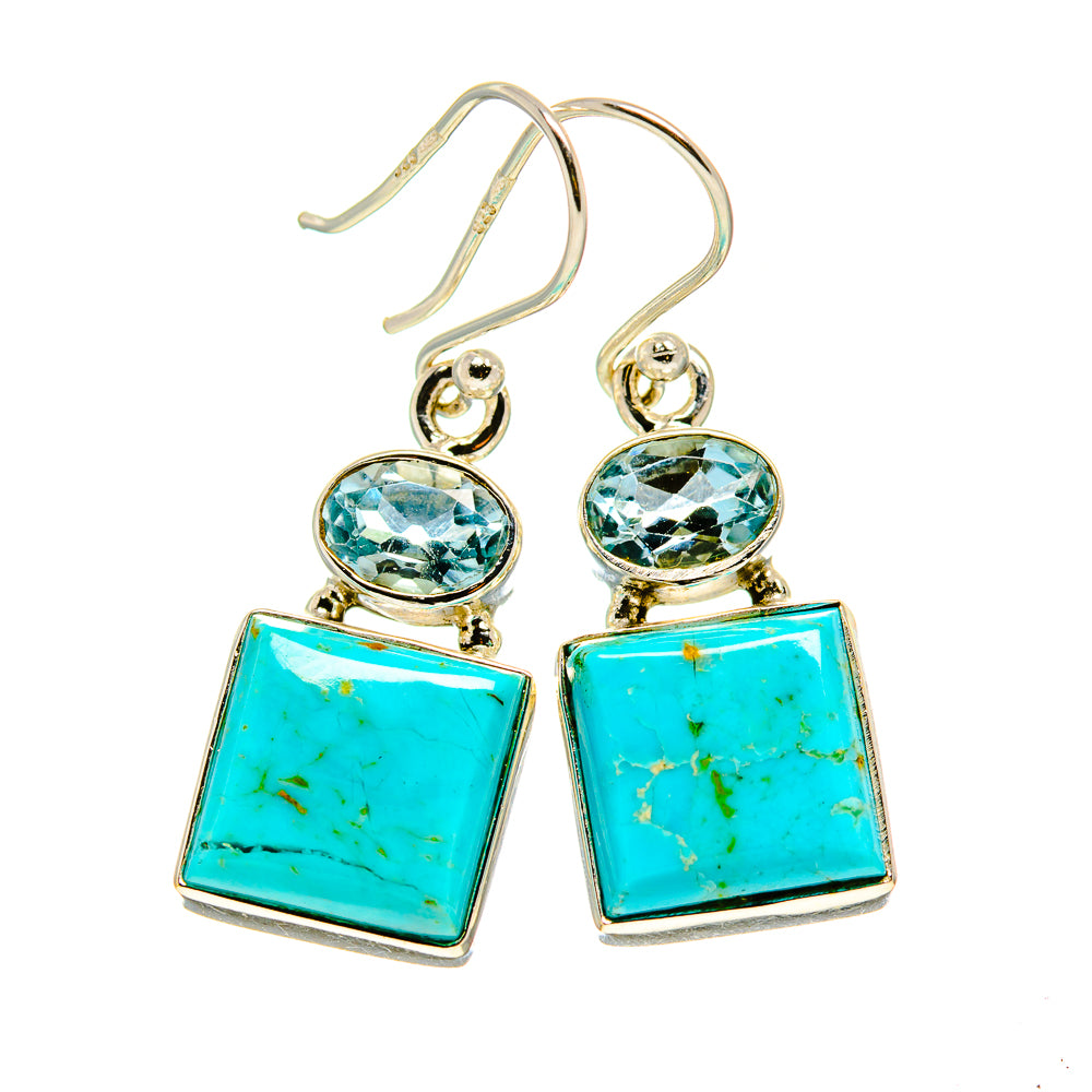 Arizona Turquoise Earrings handcrafted by Anasilvercos - EARR411255