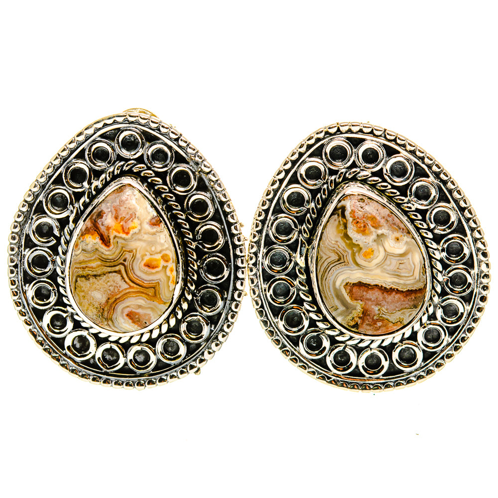 Laguna Lace Agate Earrings handcrafted by Anasilvercos - EARR411286