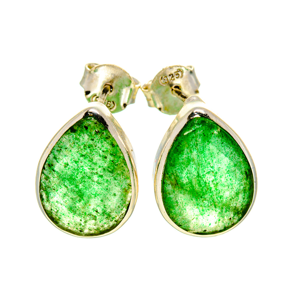 Green Aventurine Earrings handcrafted by Anasilvercos - EARR411331