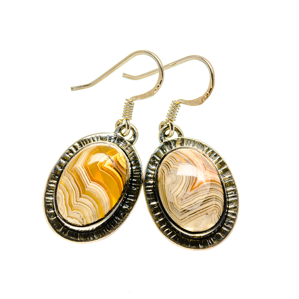 Laguna Lace Agate Earrings handcrafted by Anasilvercos - EARR411353