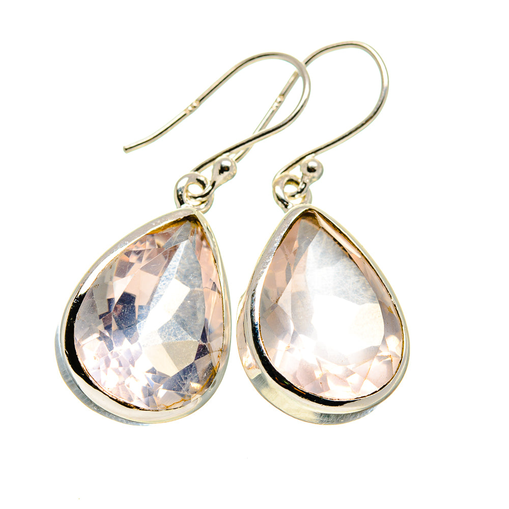 Rose Quartz Earrings handcrafted by Anasilvercos - EARR411370