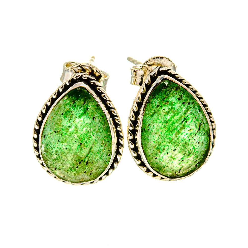 Green Aventurine Earrings handcrafted by Anasilvercos - EARR411378