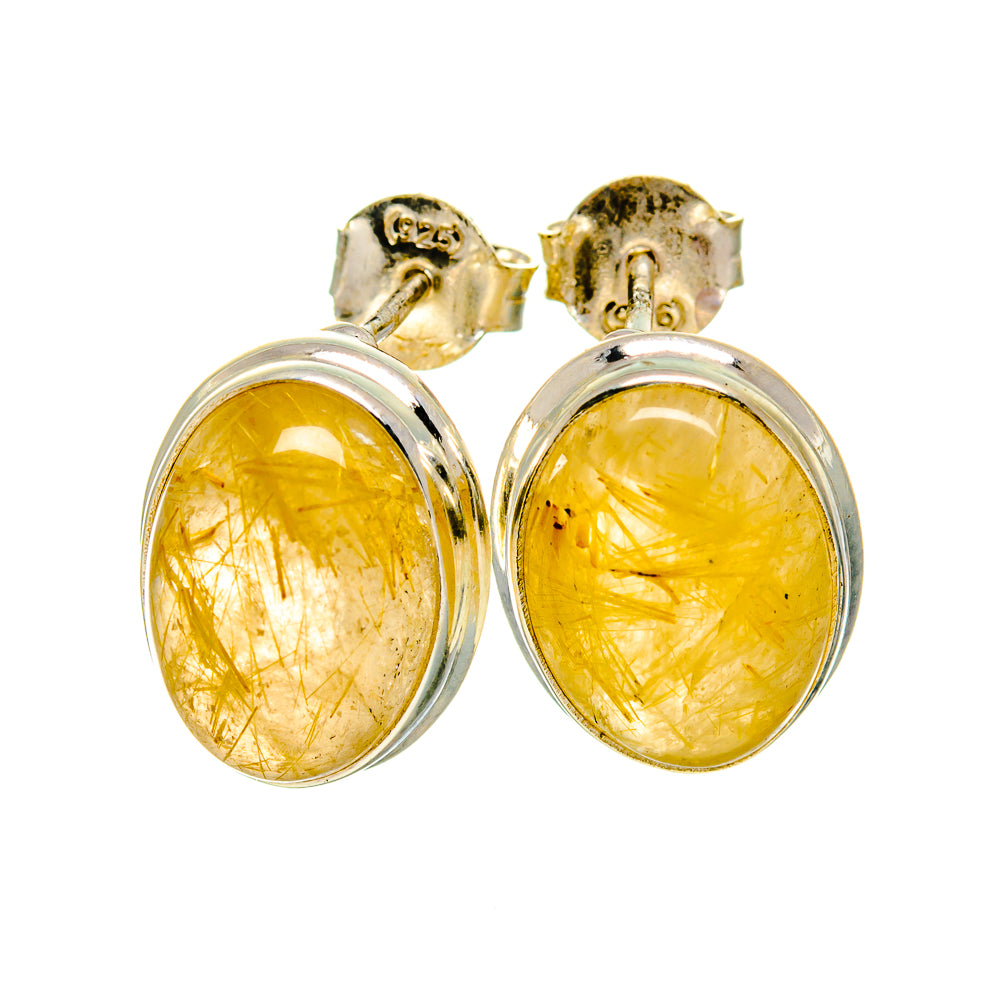 Rutilated Quartz Earrings handcrafted by Anasilvercos - EARR411381