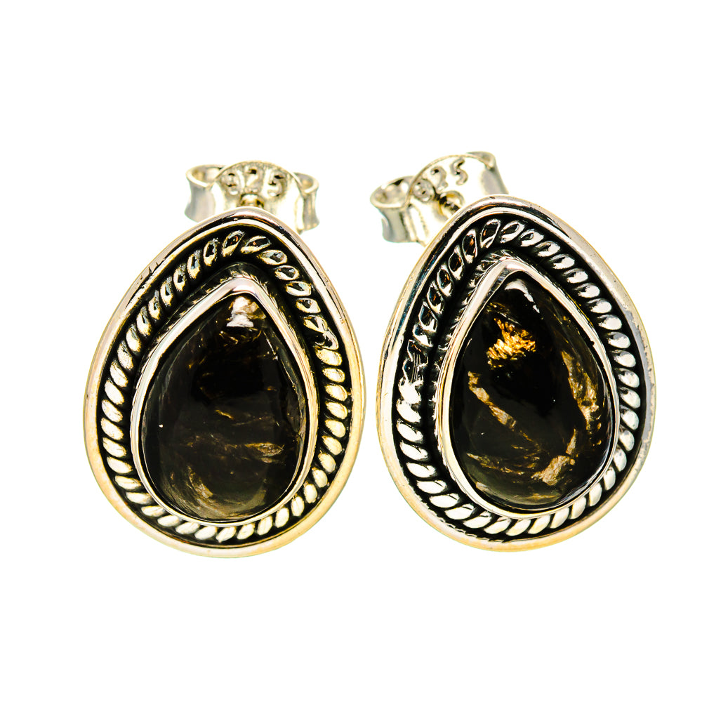 Golden Seraphinite Earrings handcrafted by Anasilvercos - EARR411429