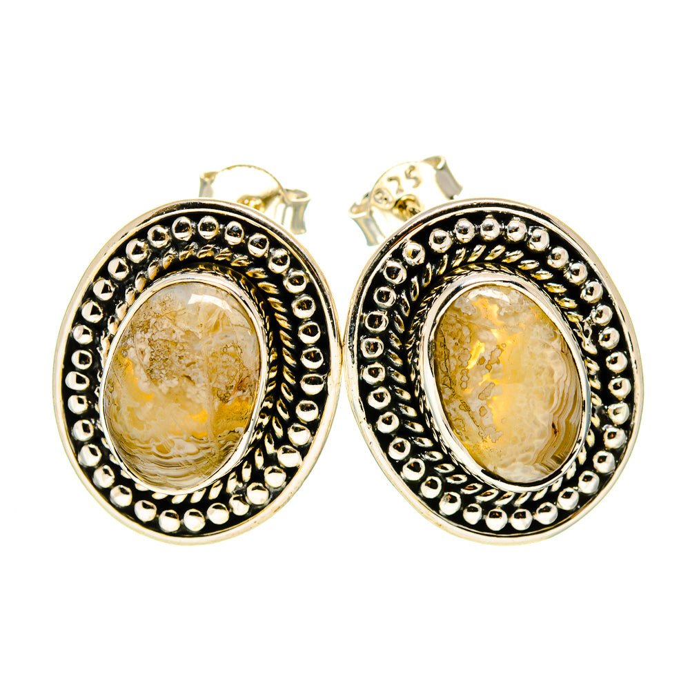 Laguna Lace Agate Earrings handcrafted by Anasilvercos - EARR411491