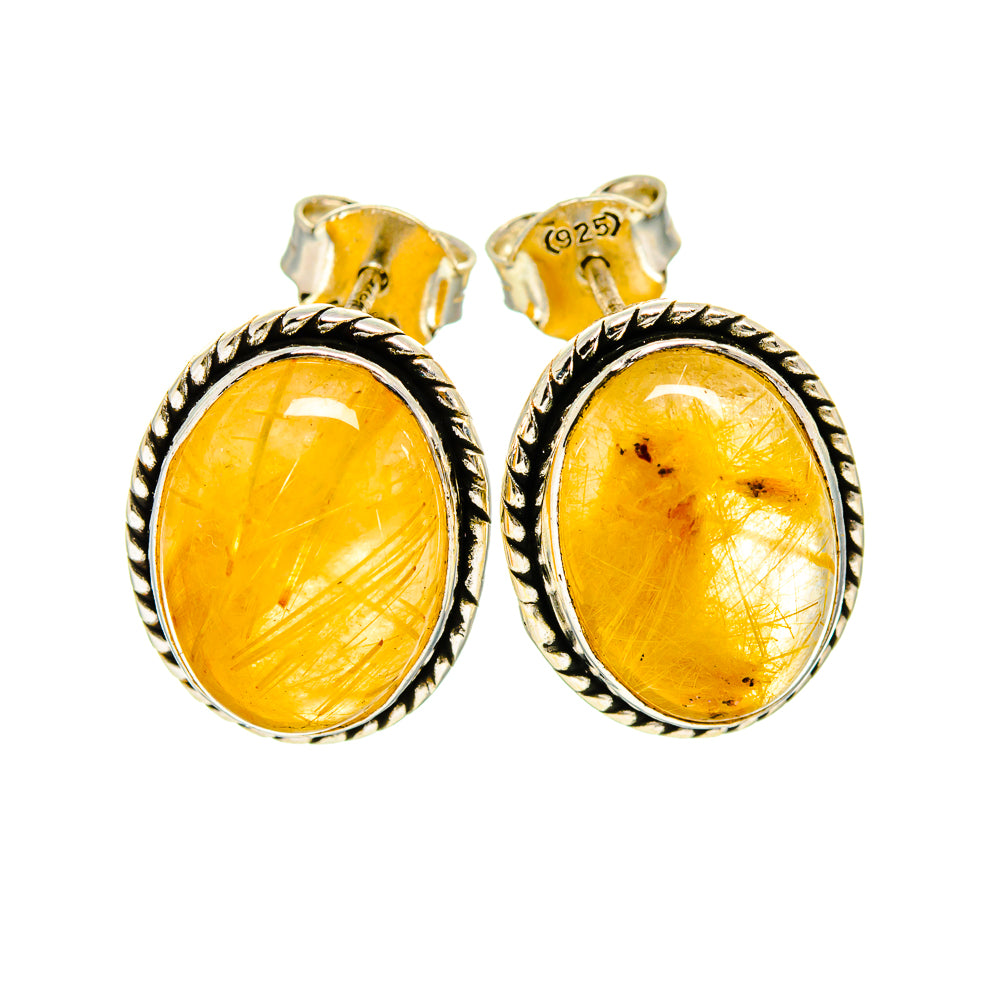 Rutilated Quartz Earrings handcrafted by Anasilvercos - EARR411636