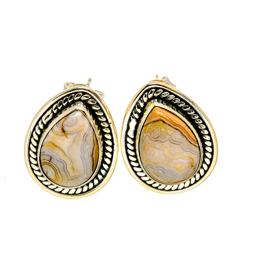 Laguna Lace Agate Earrings handcrafted by Anasilvercos - EARR411654