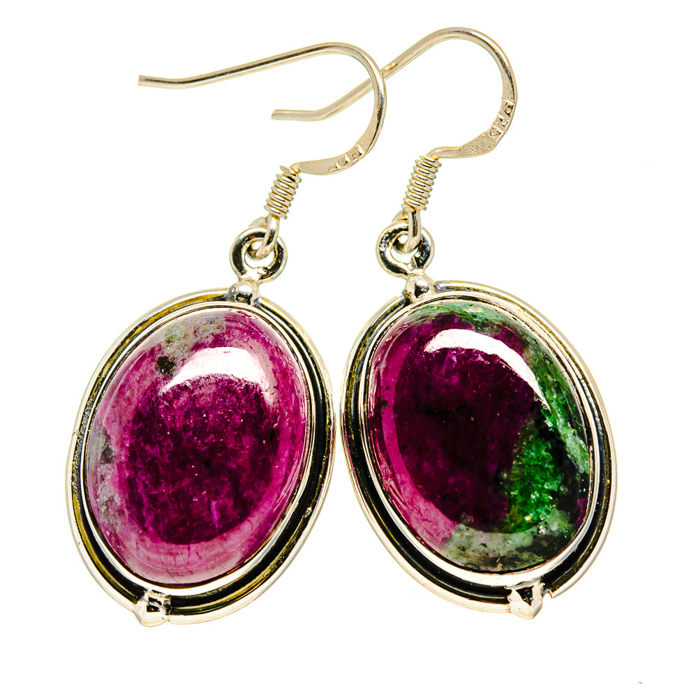 Ruby Zoisite Earrings handcrafted by Anasilvercos - EARR411708