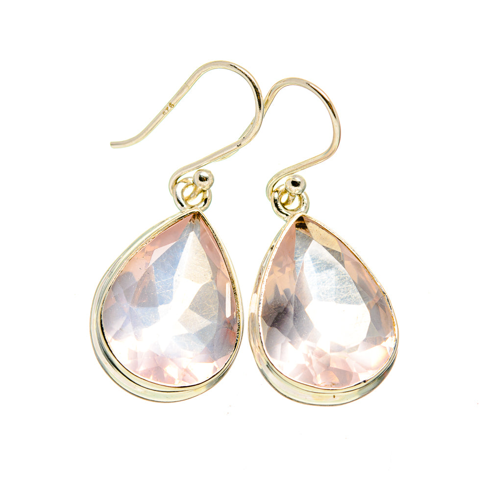 Rose Quartz Earrings handcrafted by Anasilvercos - EARR411725