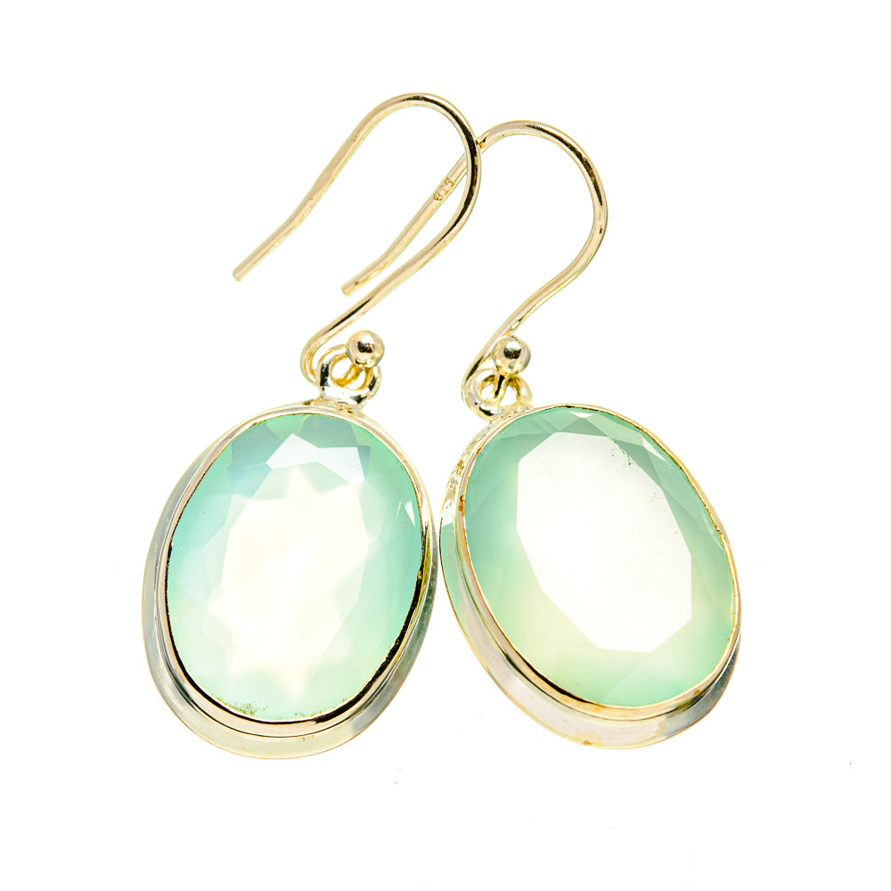 Aqua Chalcedony Earrings handcrafted by Anasilvercos - EARR411726