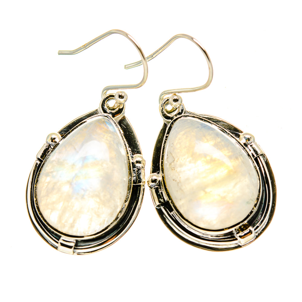 Rainbow Moonstone Earrings handcrafted by Anasilvercos - EARR411751