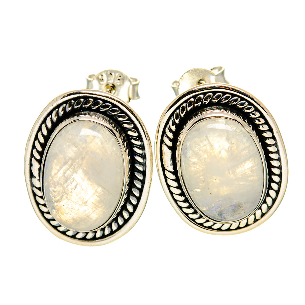 Rainbow Moonstone Earrings handcrafted by Anasilvercos - EARR411895