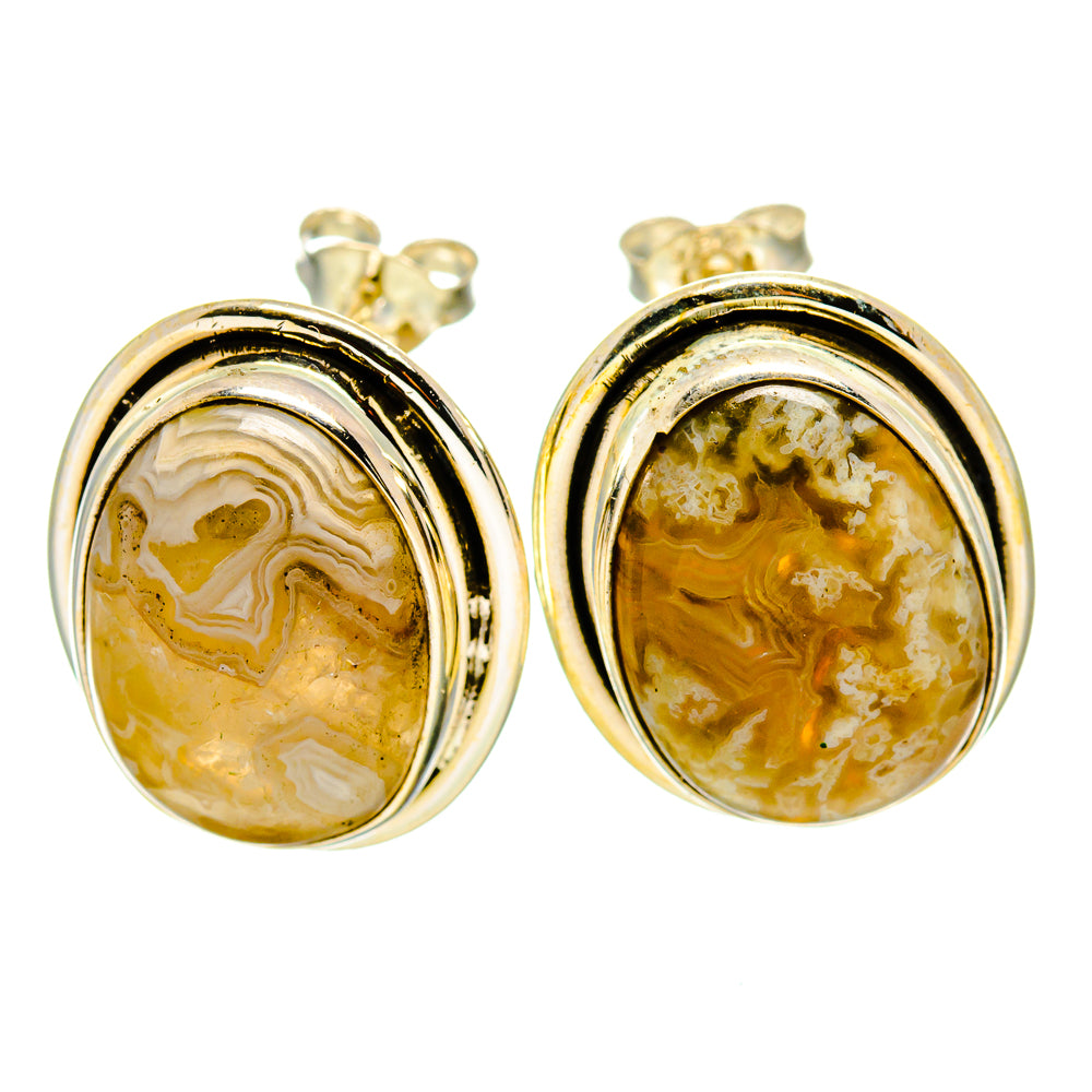 Laguna Lace Agate Earrings handcrafted by Anasilvercos - EARR411900