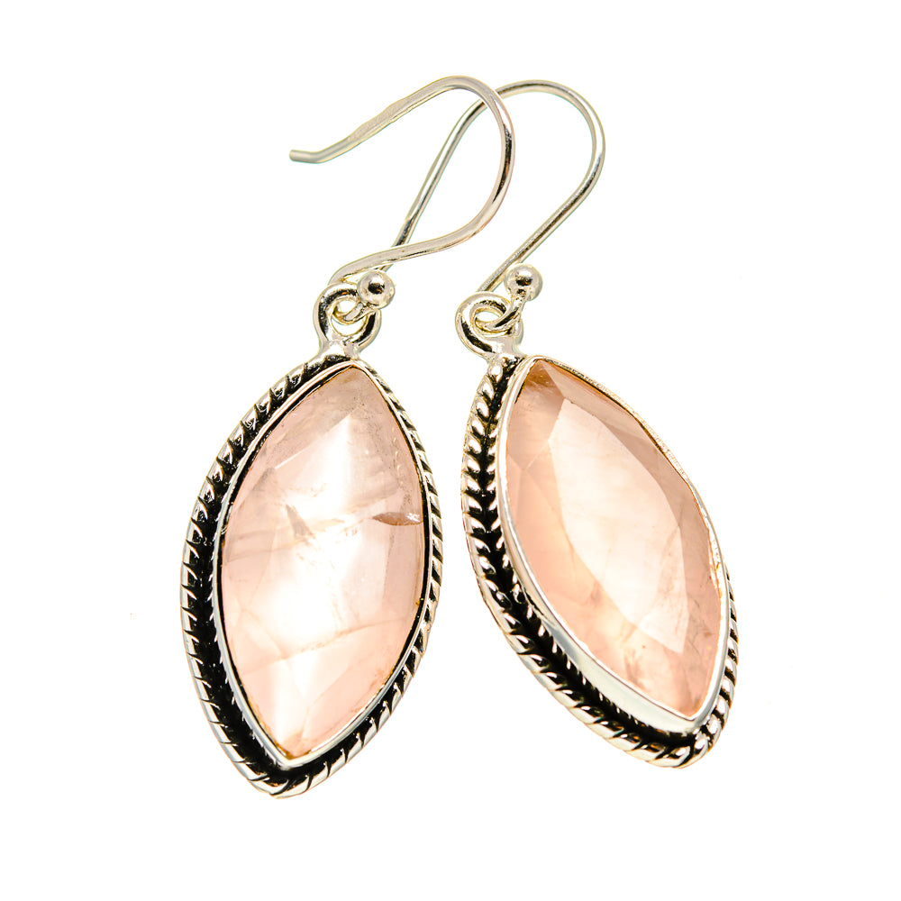 Rose Quartz Earrings handcrafted by Anasilvercos - EARR411923