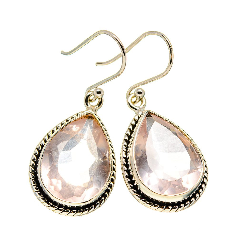 Rose Quartz Earrings handcrafted by Anasilvercos - EARR411511