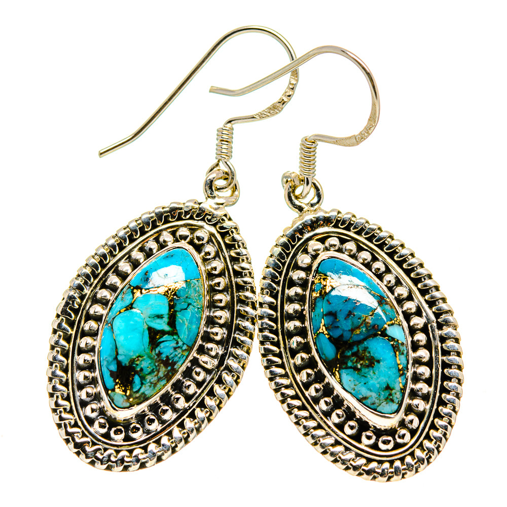 Blue Composite Copper Turquoise Earrings handcrafted by Anasilvercos - EARR411522